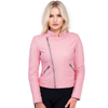 ROSA ARMORED WOMEN'S MOTORCYCLE PINK LEATHER JACKET