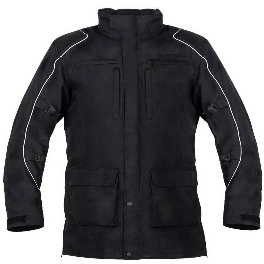 Corelli MG üzleti ügyvezető fekete motoros textil dzseki, teljesen védett, kivehető CE protektorok, kivehető belső bélés, YKK cipzár, zseb, elöl fotó