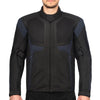 Corelli MG Rakéta kék fekete motoros textil dzseki, háló, cordura verseny, YKK cipzár, kivehető CE protektorok, kivehető belső bélés, zsebek, modell fotó