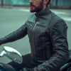 corelli mg adventure motorcycle retro vintage leather jacket lifestyle photo 