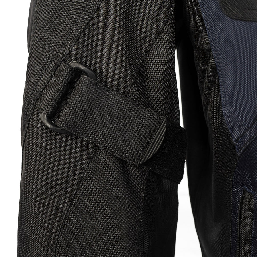 Corelli MG Rakéta kék fekete motoros textil dzseki, háló, cordura verseny, YKK cipzár, kivehető CE protektorok, kivehető belső bélés, zsebek, a közeli képek