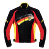 Corelli MG németország (deutschland) motorkerékpár textil kabát, kivehető ce protektorok, kivehető belső bélés, sárga, fekete, piros, cordura, háló, YKK cipzár, első fotó