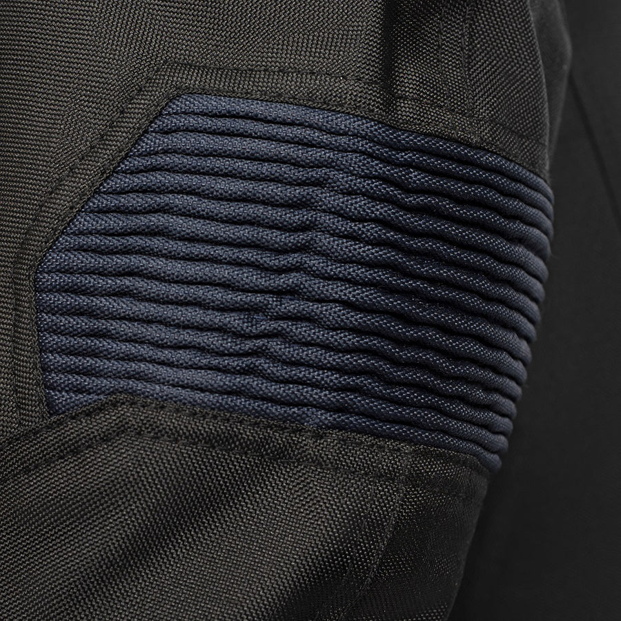 Corelli MG Rakéta kék fekete motoros textil dzseki, háló, cordura verseny, YKK cipzár, kivehető CE protektorok, kivehető belső bélés, zsebek, a közeli képek